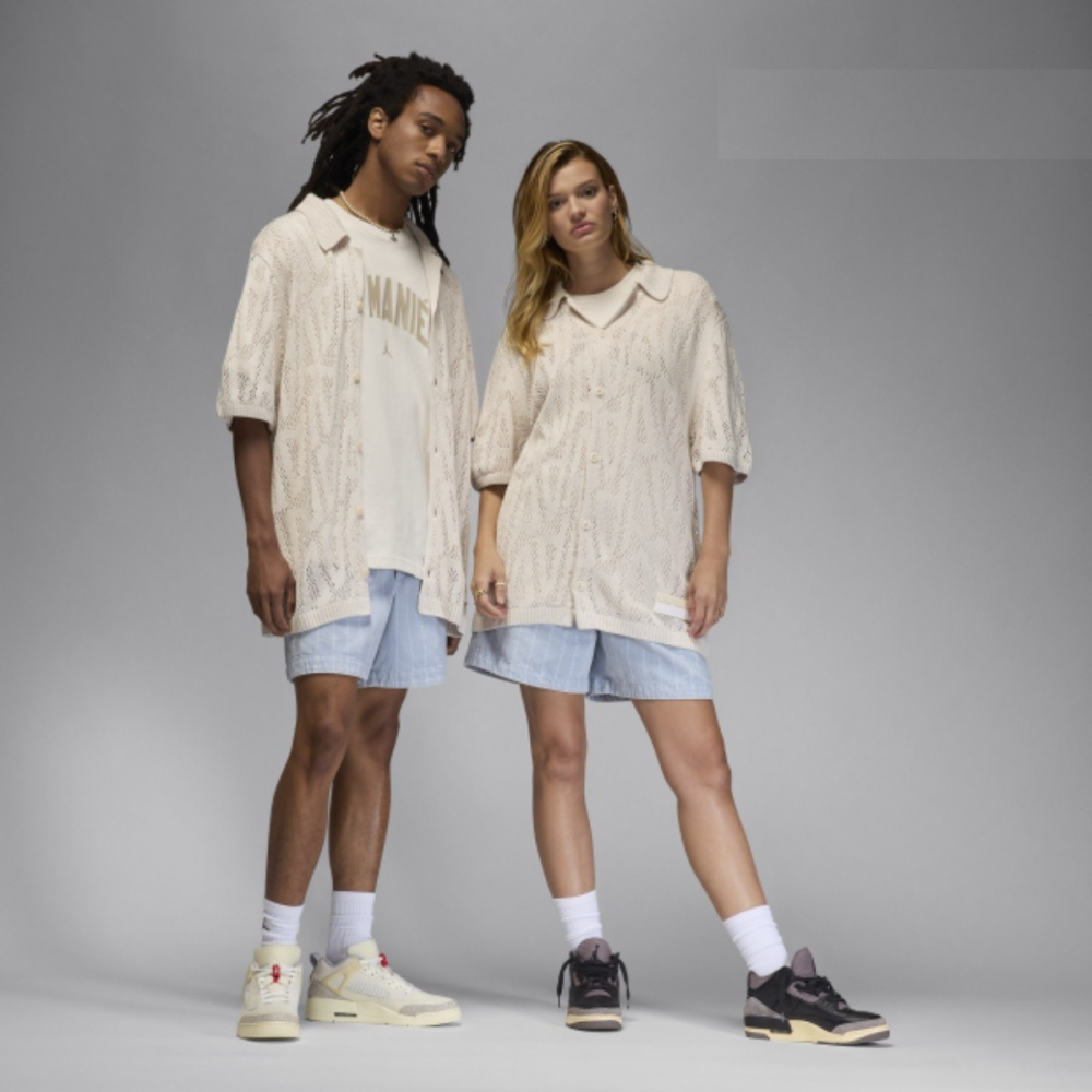 【WS】JORDAN X A Ma Maniere 聯名 針織衫 運動 休閒 短袖 白 HF0535-030 黑029-細節圖2