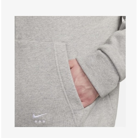 【WS】NIKE X MMW FLEECE HOODIE 聯名款 灰色 運動 休閒 長袖 外套 DR5364-050-細節圖3