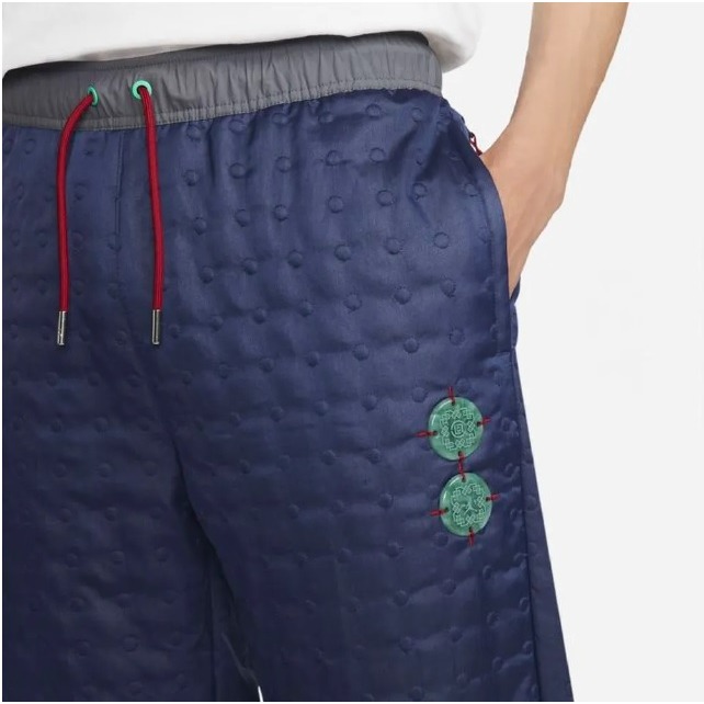 【WS】NIKE JORDAN X CLOT 陳冠希 聯名 玉珮 拼接 刺繡 運動 休閒 長褲 DJ9745-414-細節圖4