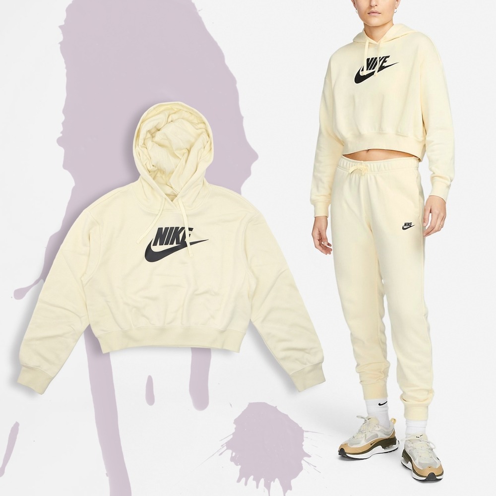 【WS】NIKE NSW CLUB FLEECE 基本款 米白 運動 休閒 連帽 長袖 帽T DQ5851-113-細節圖5