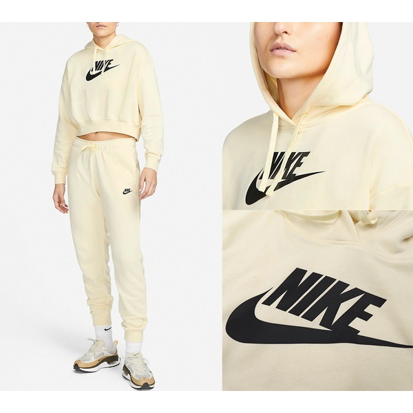 【WS】NIKE NSW CLUB FLEECE 基本款 米白 運動 休閒 連帽 長袖 帽T DQ5851-113-細節圖6