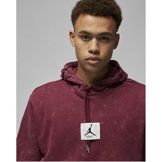 【WS】NIKE JORDAN HOODIE 葡萄紫 重磅 水洗 運動 休閒 長袖 連帽 帽T DR3088-680-細節圖3