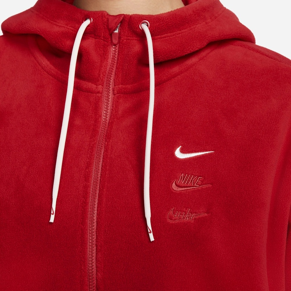【WS】NIKE X THERMA-FIT ONE 紅白 女款 運動 休閒 保暖 長袖 連帽 外套 FZ6387-657-細節圖3