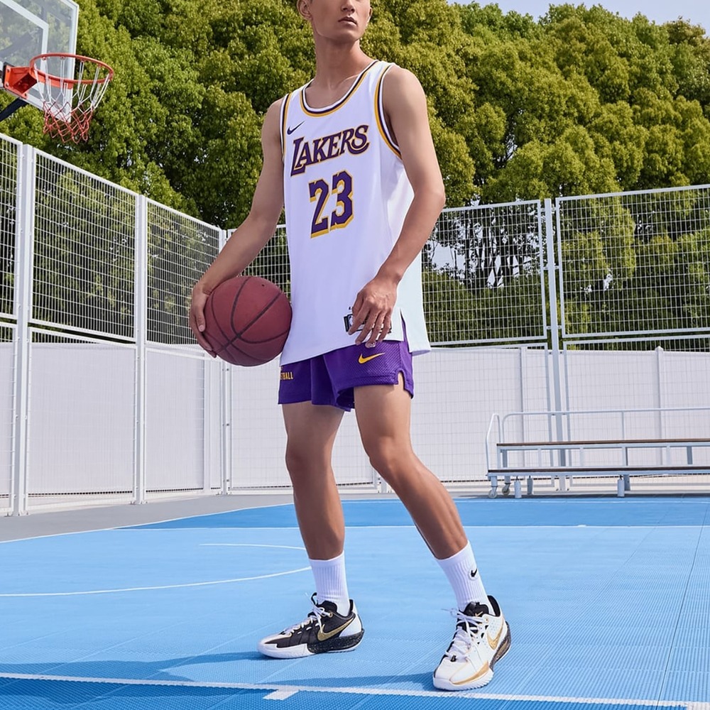 【WS】NIKE NBA LAL 湖人隊 KOBE LBJ 男款 紫金 運動 訓練 球褲 短褲 DX9700-504-細節圖2