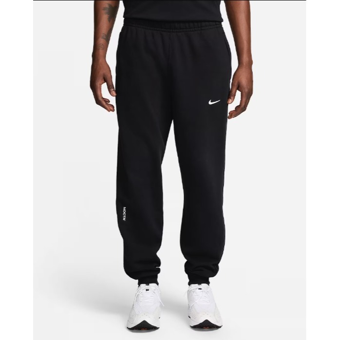 【WS】NIKE X NOCTA FLEECE 黑白 男女款 聯名 運動 休閒 保暖 長褲 棉褲 FN7662-010-細節圖4