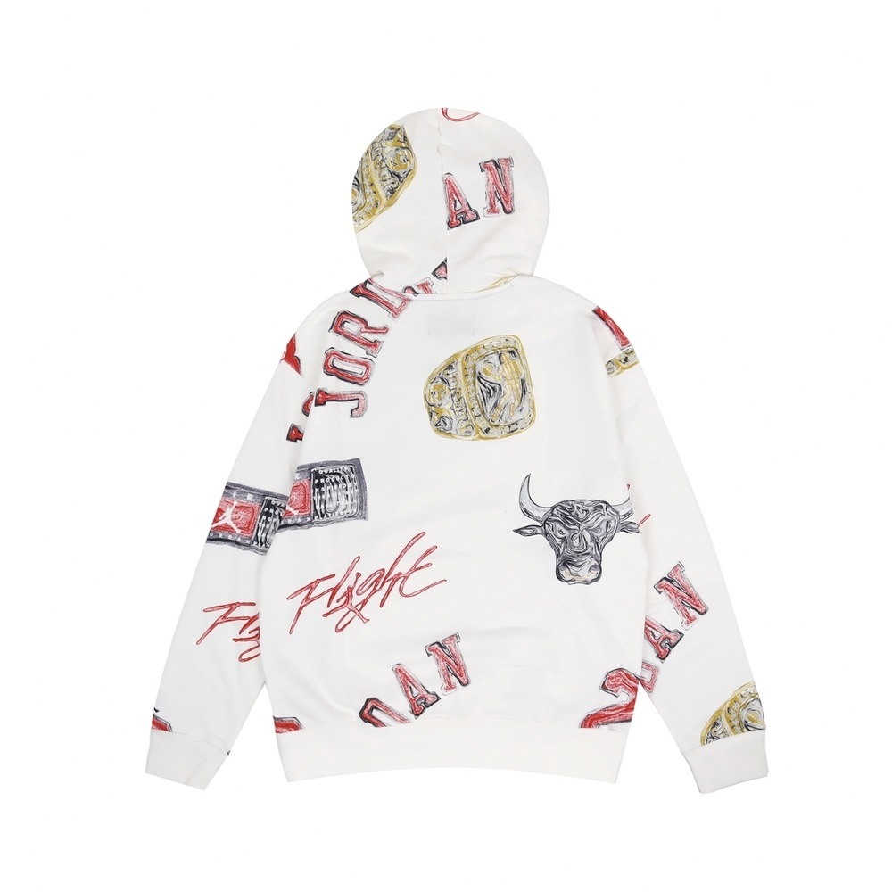 【WS】NIKE JORDAN BROOKLYN 白 塗鴉 刷毛 運動 休閒 長袖 連帽 帽T FN4546-133-細節圖8