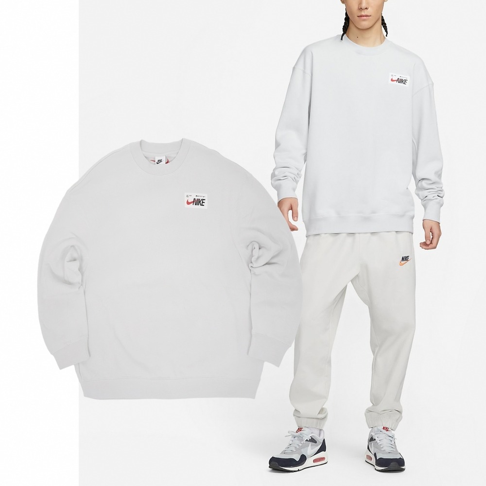 【WS】NIKE NSW JDI 灰 運動 休閒 長袖 長袖 T恤 大學T FD4059-025-細節圖8