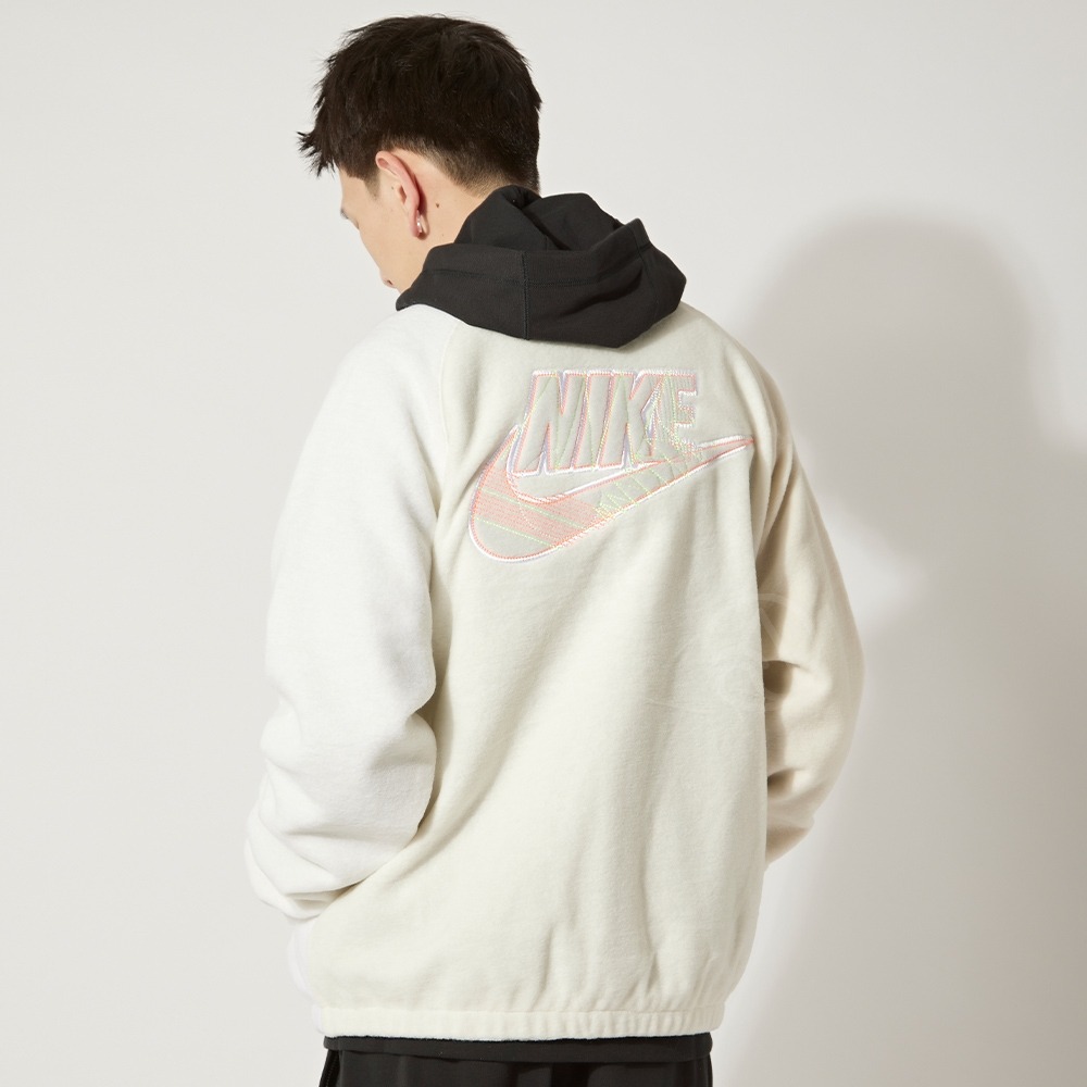 【WS】NIKE NSW KINT JKT 男女款 大勾 米白 立領 運動 休閒 保暖 連帽 外套 FB1827-133-細節圖2