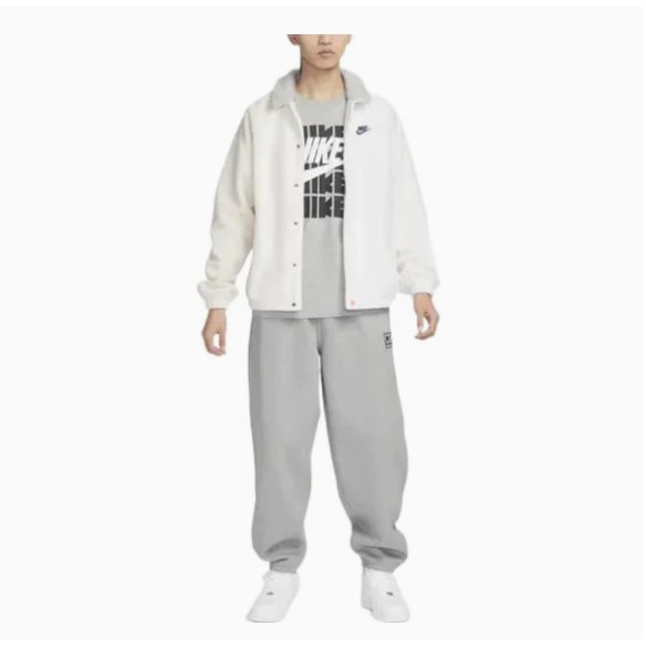 【WS】NIKE NSW KINT JKT 男女款 大勾 米白 立領 運動 休閒 保暖 連帽 外套 FB1827-133-細節圖7