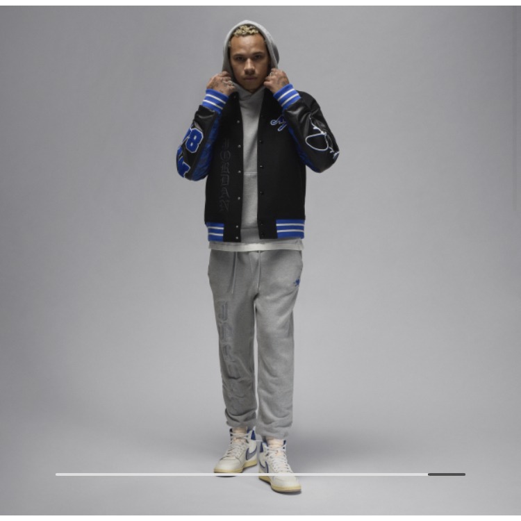 【WS】NIKE X AWAKE NY JKT 聯名 男款 黑藍 運動 休閒 羊毛 保暖 外套 FQ5440-010-細節圖2