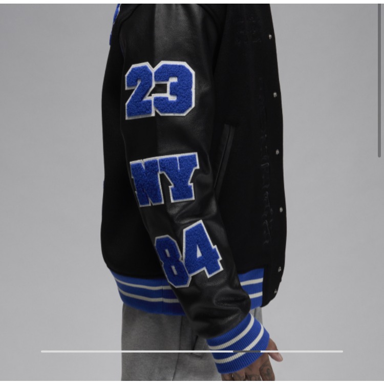 【WS】NIKE X AWAKE NY JKT 聯名 男款 黑藍 運動 休閒 羊毛 保暖 外套 FQ5440-010-細節圖5