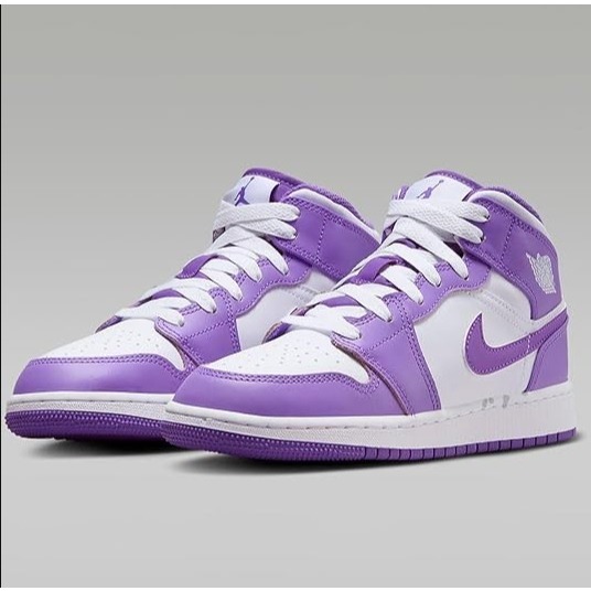 【WS】NIKE AIR JORDAN 1 MID (GS) 白葡萄 高筒 運動 休閒 球鞋 DQ8423-511-細節圖5