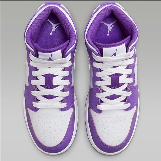 【WS】NIKE AIR JORDAN 1 MID (GS) 白葡萄 高筒 運動 休閒 球鞋 DQ8423-511-細節圖8