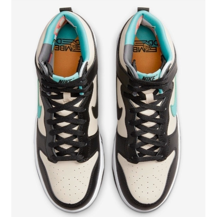 【WS】NIKE DUNK HIGH EMB 黑白綠 高筒 經典 復古 休閒鞋 DO9455-200-細節圖2