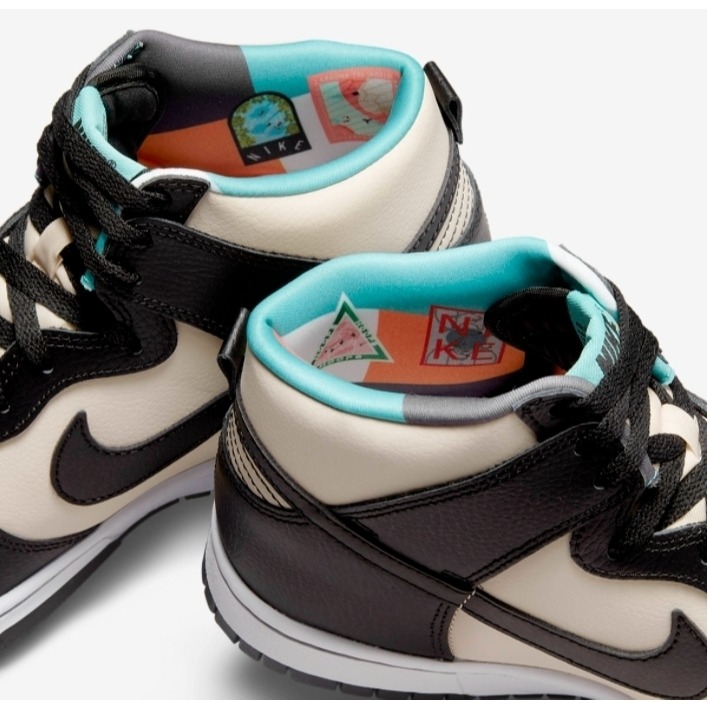 【WS】NIKE DUNK HIGH EMB 黑白綠 高筒 經典 復古 休閒鞋 DO9455-200-細節圖4