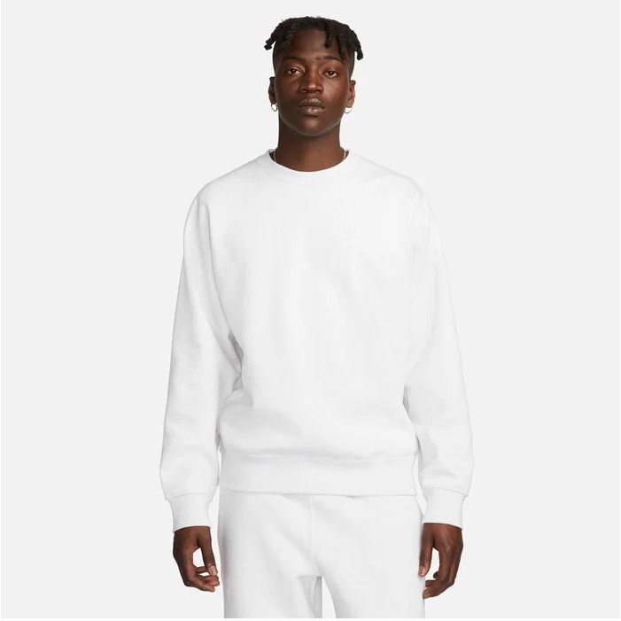 【WS】NIKE LAB SOLO CREW 淺灰 基本款 刺繡小勾 內刷毛  厚磅 長袖 大學T DX1362-051-細節圖2