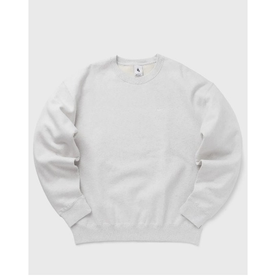 【WS】NIKE LAB SOLO CREW 淺灰 基本款 刺繡小勾 內刷毛  厚磅 長袖 大學T DX1362-051-細節圖6