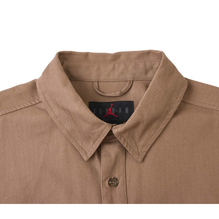 【WS】NIKE JORDAN BUTTN JKT 男款 棕色 刺繡LOGO 厚磅 長袖 襯衫 FV7447-223-細節圖7