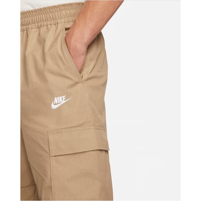 【WS】NIKE CLUB 男款 卡其 電繡LOGO 運動 休閒 工裝 工作褲 長褲 DX0614-247-細節圖5