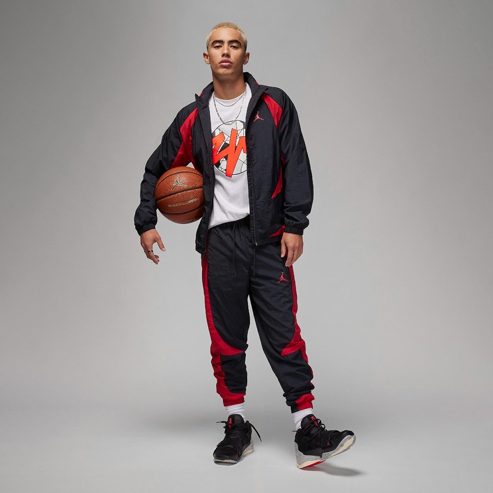 【WS】NIKE JORDAN JAM WARM UP JACKET 黑紅 男款 長袖 風衣 外套 DX9368-013-細節圖3