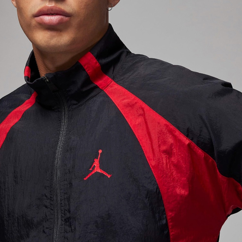 【WS】NIKE JORDAN JAM WARM UP JACKET 黑紅 男款 長袖 風衣 外套 DX9368-013-細節圖4