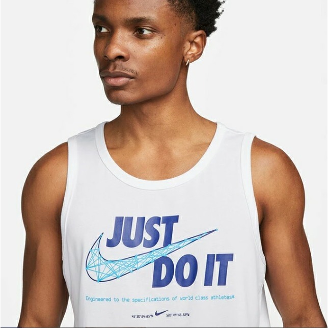 【WS】NIKE JUST DO IT DRI-FIT 男款 白 慢跑 運動 休閒 健身 背心 FJ2460-100-細節圖3