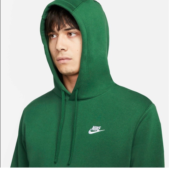 【WS】NIKE NSW CLUB HOODIE 男款 綠 運動 休閒 保暖 長袖 內刷毛 帽T BV2655-341-細節圖3