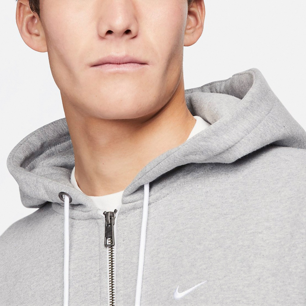 【WS】NIKE SOLO SWOOSH HW FZ HO 男款 灰 厚磅 長袖 連帽 外套 DR0404-063-細節圖3