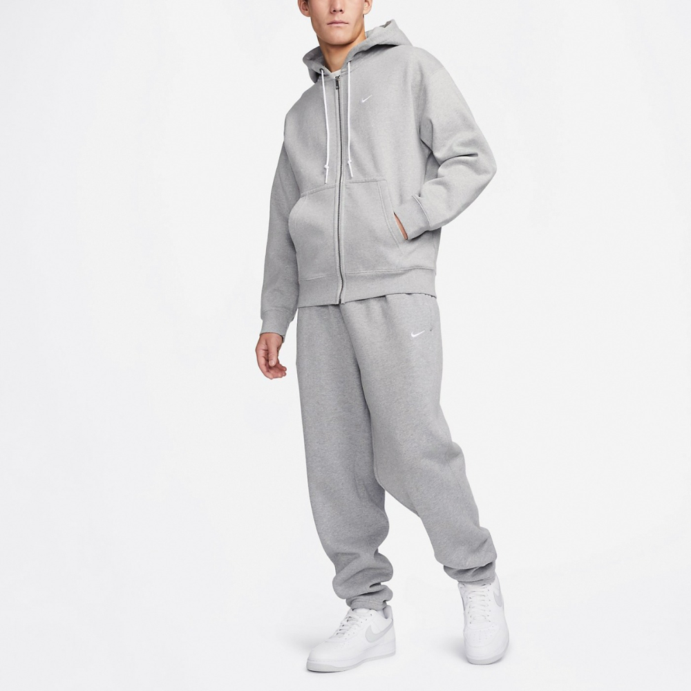 【WS】NIKE SOLO SWOOSH HW FZ HO 男款 灰 厚磅 長袖 連帽 外套 DR0404-063-細節圖4
