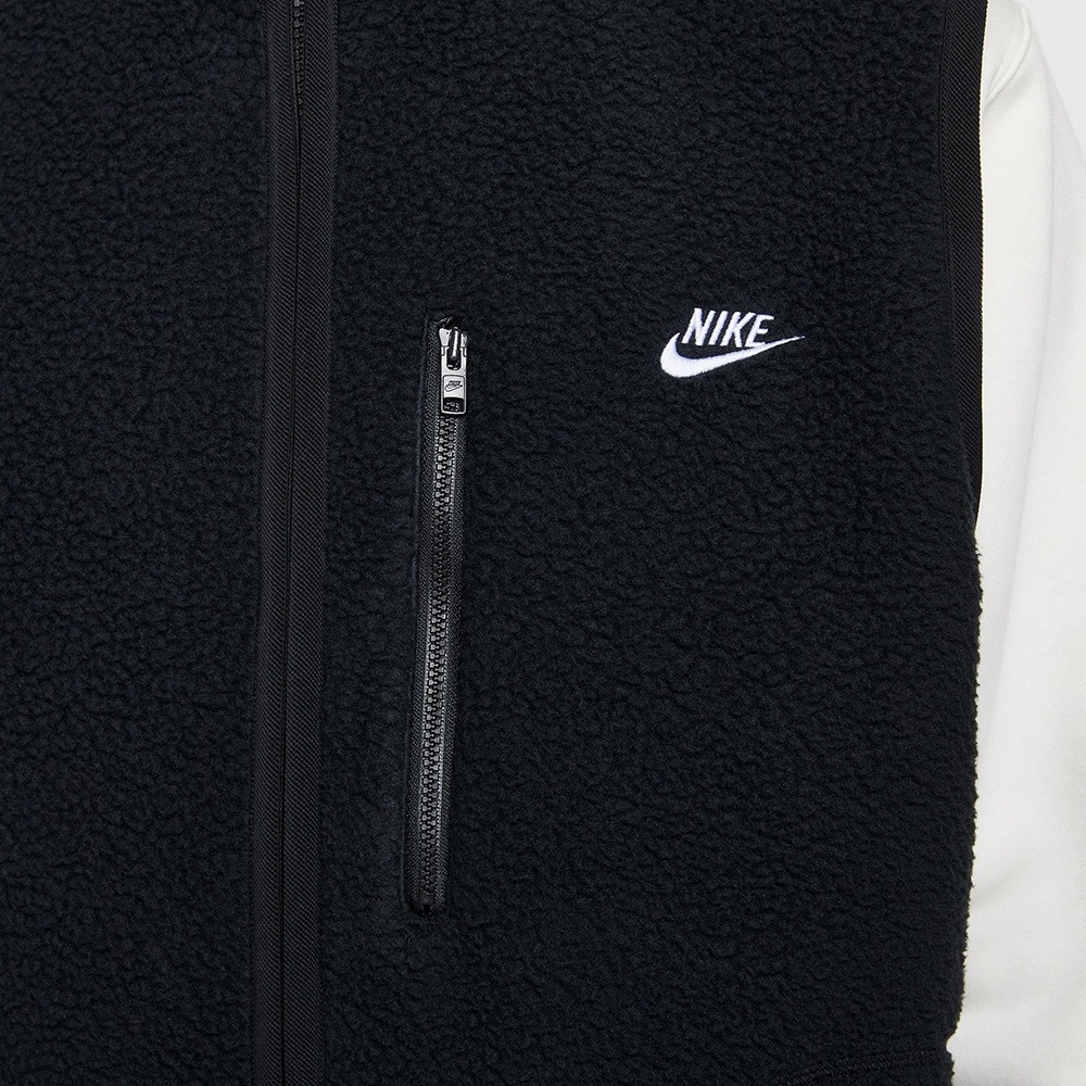 【WS】NIKE NSW CLUB WINTERIZED 黑 男女 絨毛 拼接 搖粒絨 保暖 背心 FZ0895-010-細節圖5