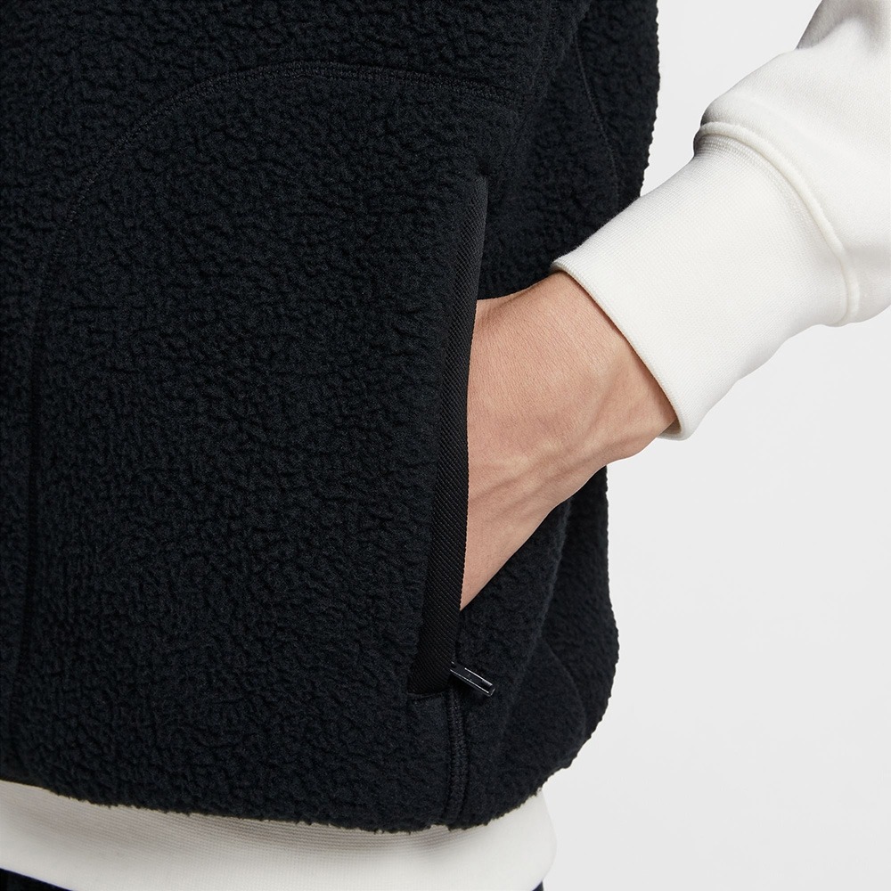 【WS】NIKE NSW CLUB WINTERIZED 黑 男女 絨毛 拼接 搖粒絨 保暖 背心 FZ0895-010-細節圖6