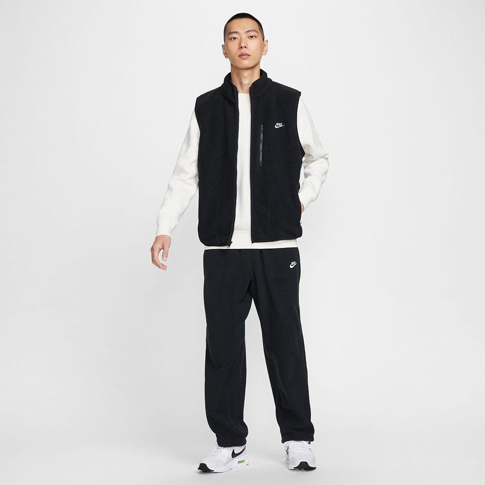 【WS】NIKE NSW CLUB WINTERIZED 黑 男女 絨毛 拼接 搖粒絨 保暖 背心 FZ0895-010-細節圖7
