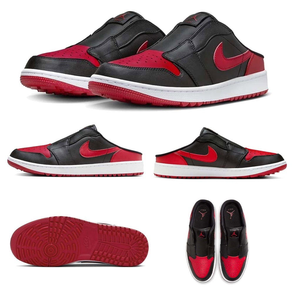 【WS】NIKE JORDAN 1 BRED MULE 男 AJ1 穆勒鞋 低筒 運動 休閒 球鞋 FJ1214-001-細節圖6