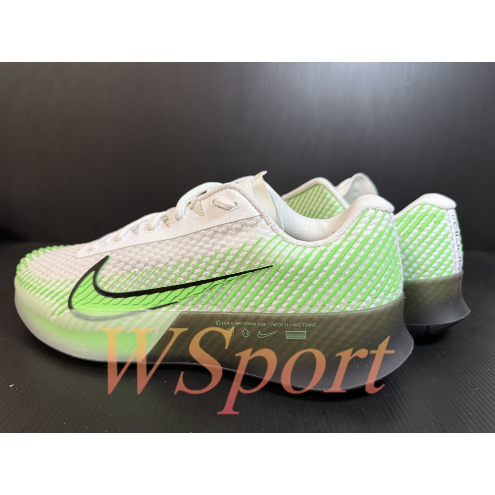 【WS】NIKE ZOOM VAPOR 11 HC 白綠 納達爾 硬地 運動 網球鞋 DR6966-106-細節圖2