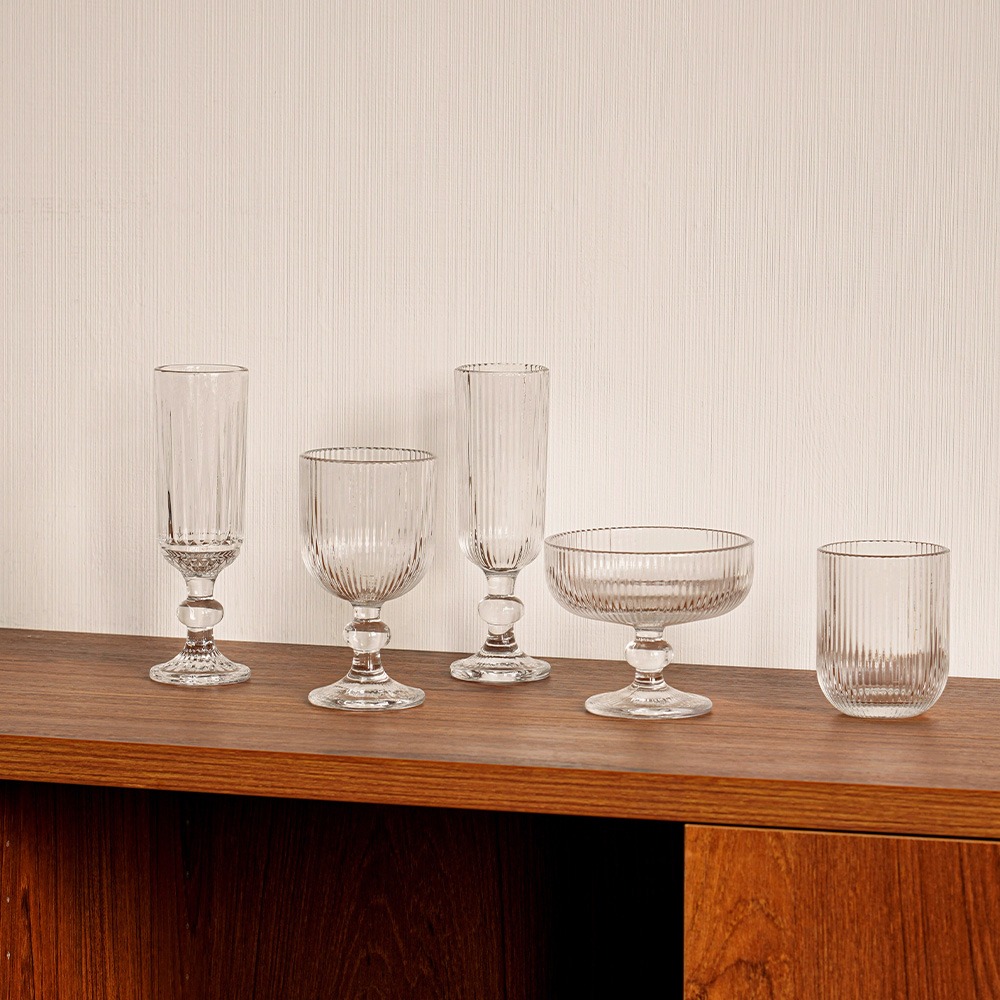 Lignes en crystal Cup 豎紋雕刻水晶玻璃香檳杯-細節圖2