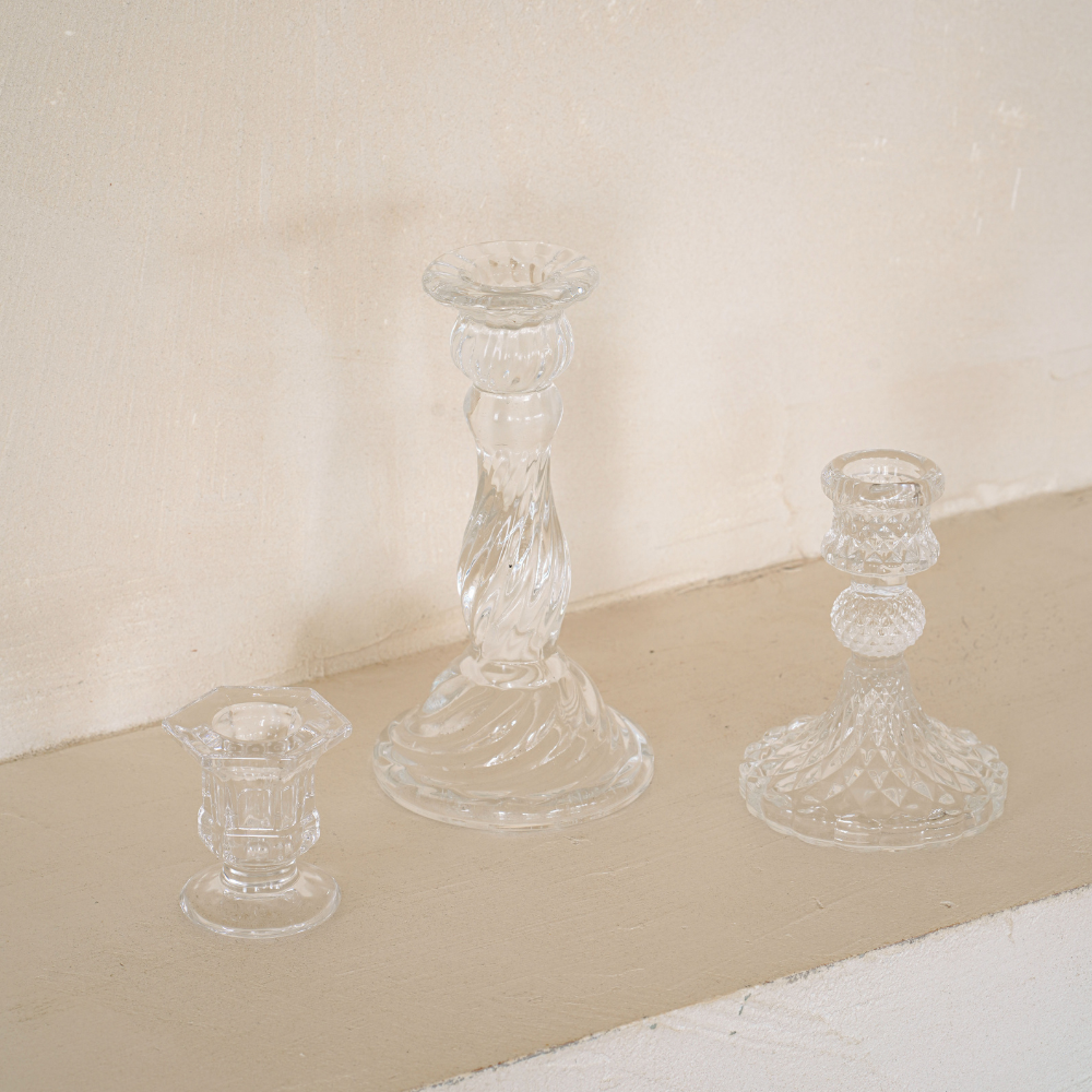 Verre en crystal trio Candlestick 法式水晶玻璃燭台組合-細節圖2