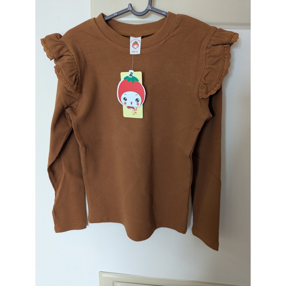 現貨-菲邊圓領百搭長袖女童打底衫 130+1-細節圖3