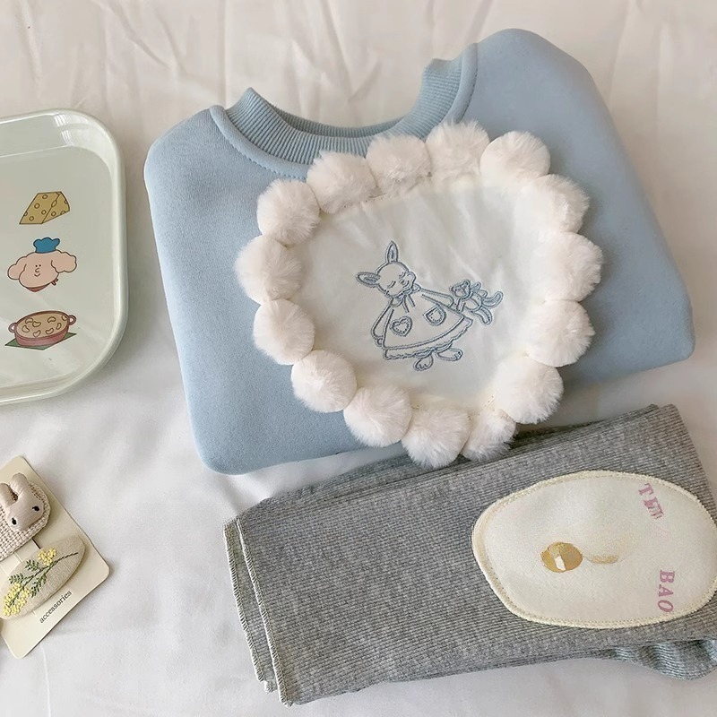 現貨-小兔子刷絨套裝 130+1-細節圖2