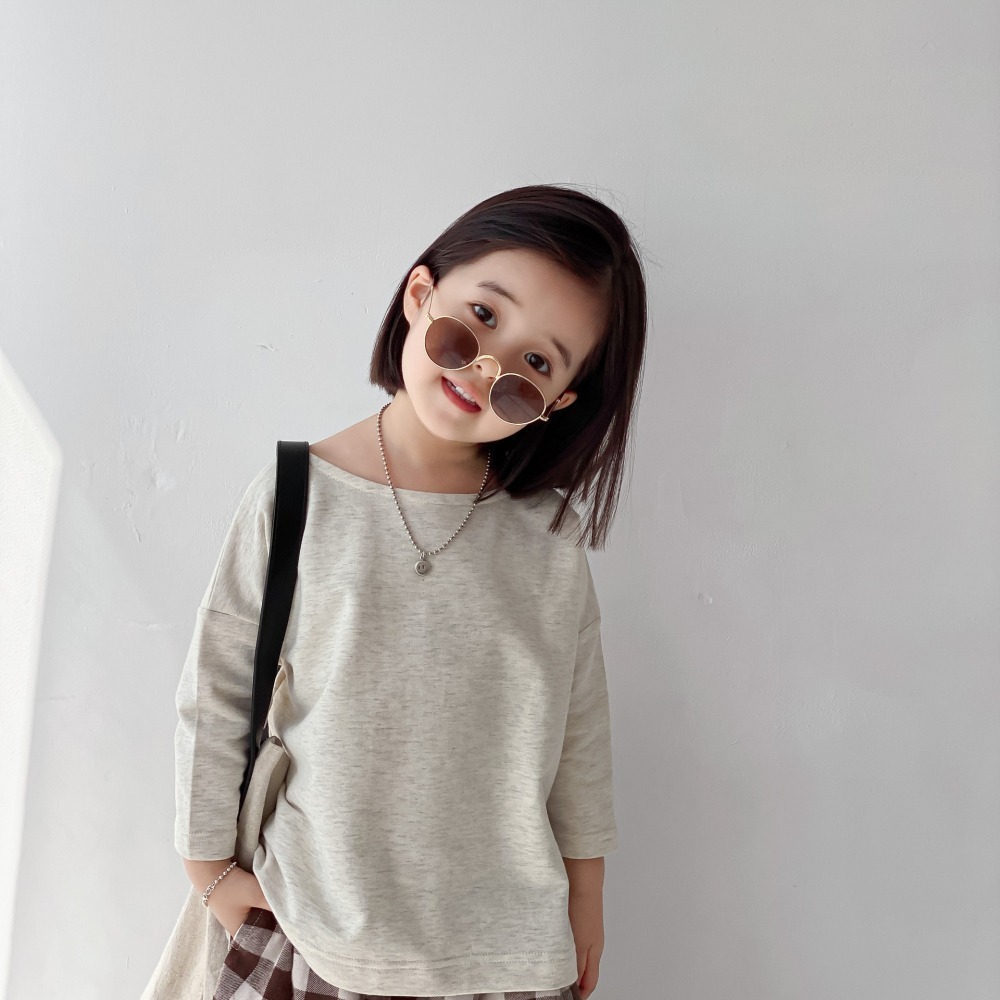 現貨-Bobokids 一字領純棉上衣 花杏130/M-細節圖3