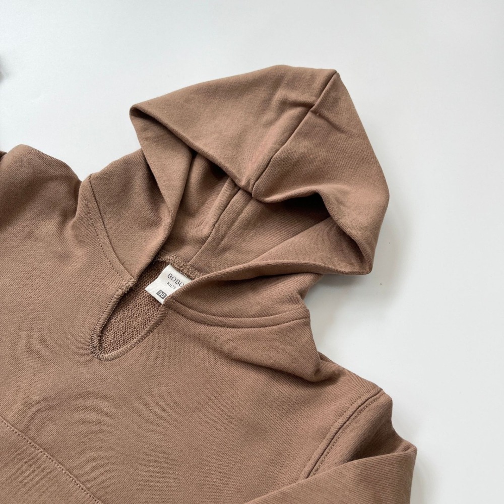 現貨-Bobokids 純棉V領連帽上衣 120+1-細節圖4