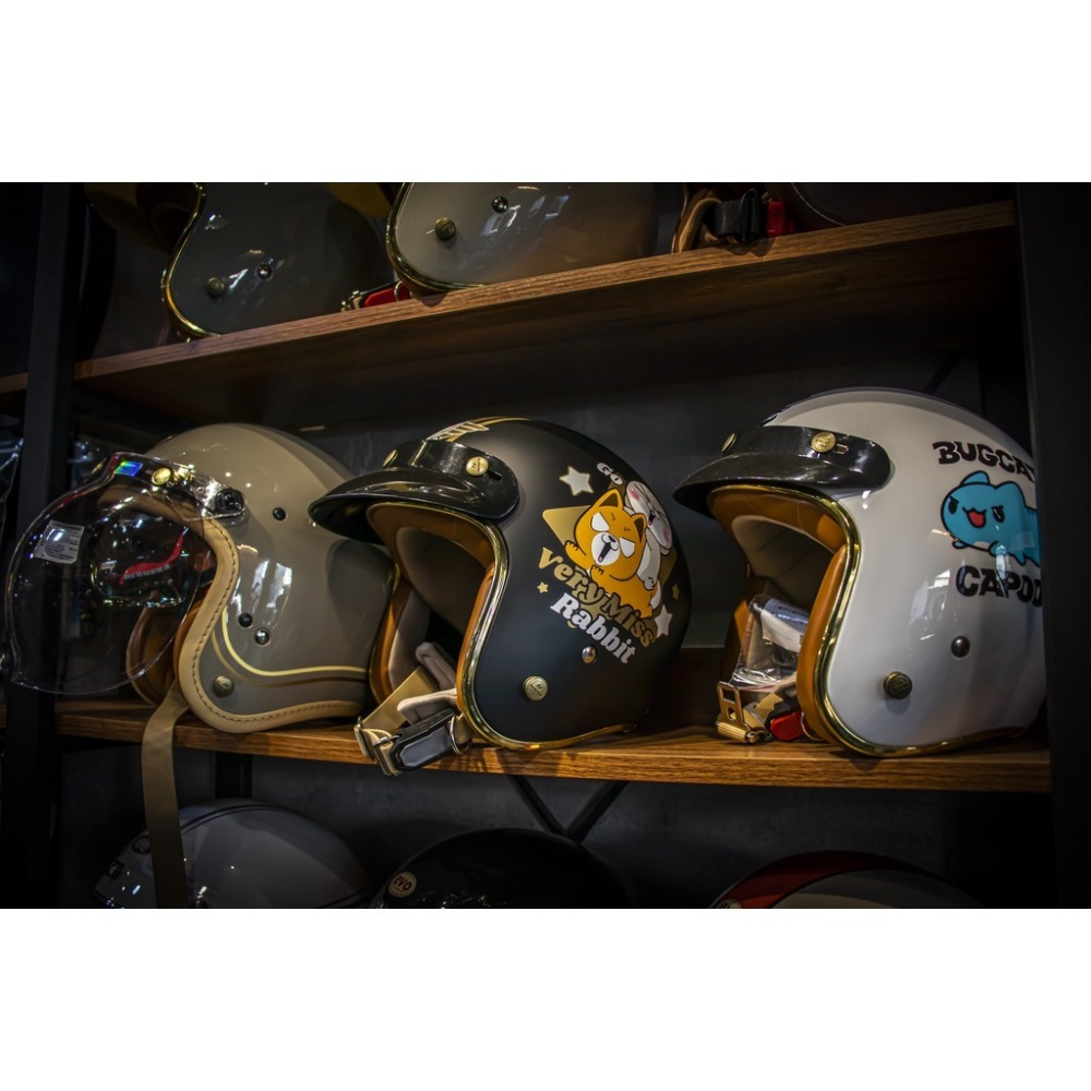 【Nikko】咖波/麻幾兔聯名款 3/4罩安全帽＜偉倫安全帽人身部品館＞好想兔聯名款 跑酷咖波款 復古風安全帽 復古風-細節圖3