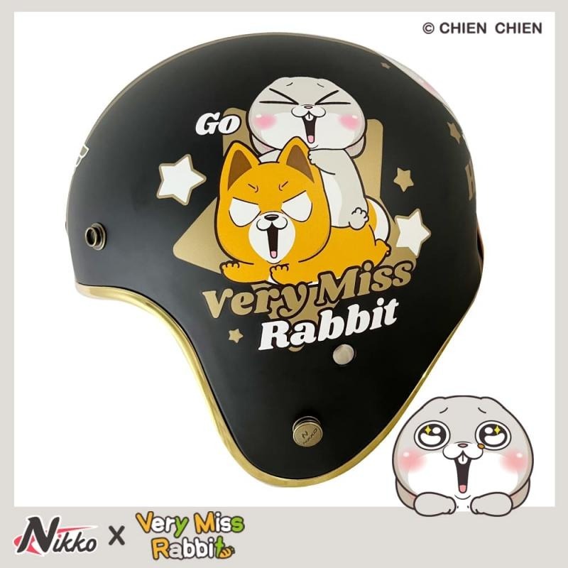 【Nikko】咖波/麻幾兔聯名款 3/4罩安全帽＜偉倫安全帽人身部品館＞好想兔聯名款 跑酷咖波款 復古風安全帽 復古風-細節圖5