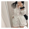 預購/HEDY赫蒂/ 正韓 氣勢感 長襯衫+短褲 套裝百搭款 （Free）(象牙白、天空藍、藏青)-規格圖11