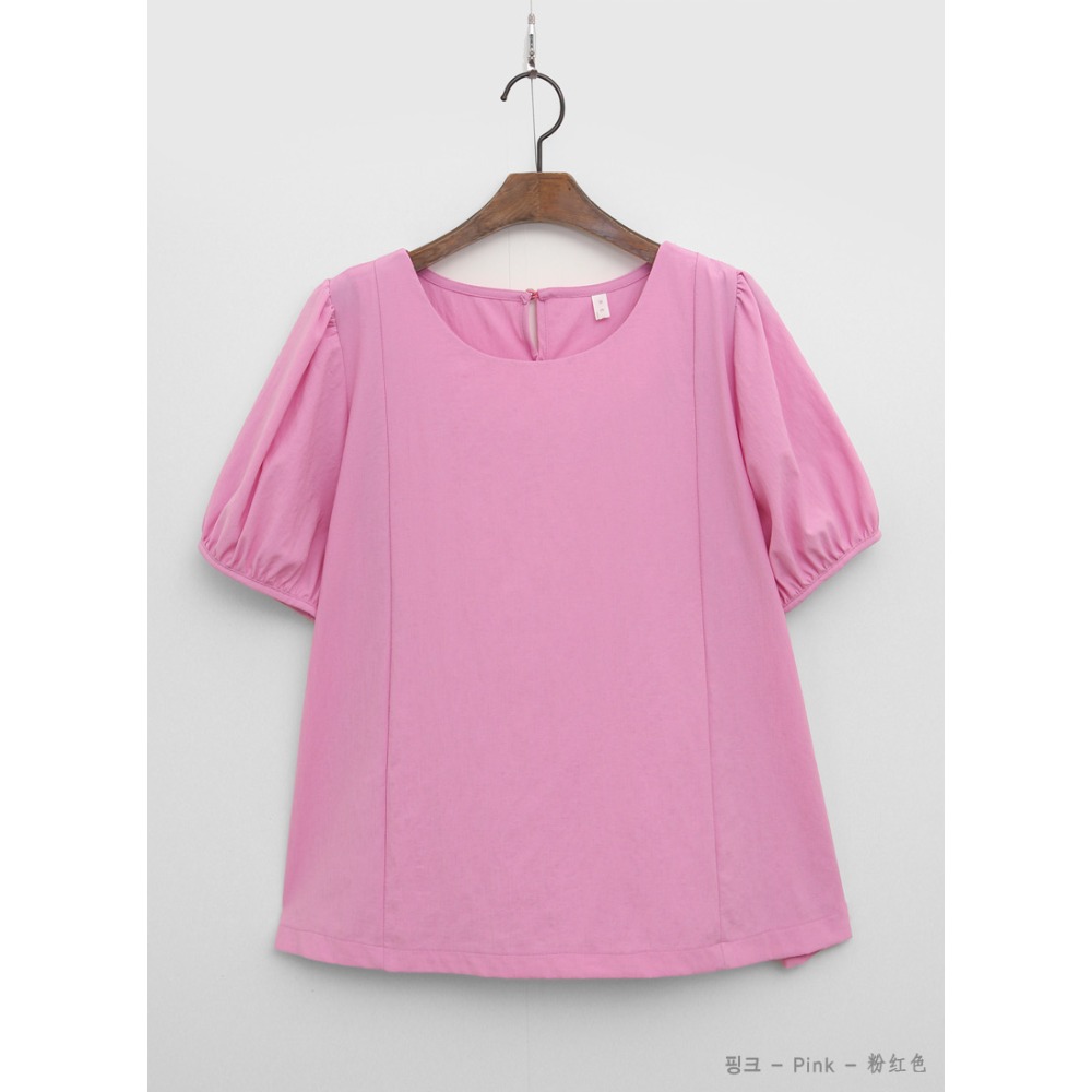 預購/HEDY赫蒂 正韓 素面切線 小傘狀 雪紡衫 抗皺/輕薄(FREE)(粉/米/白/黑)-規格圖10