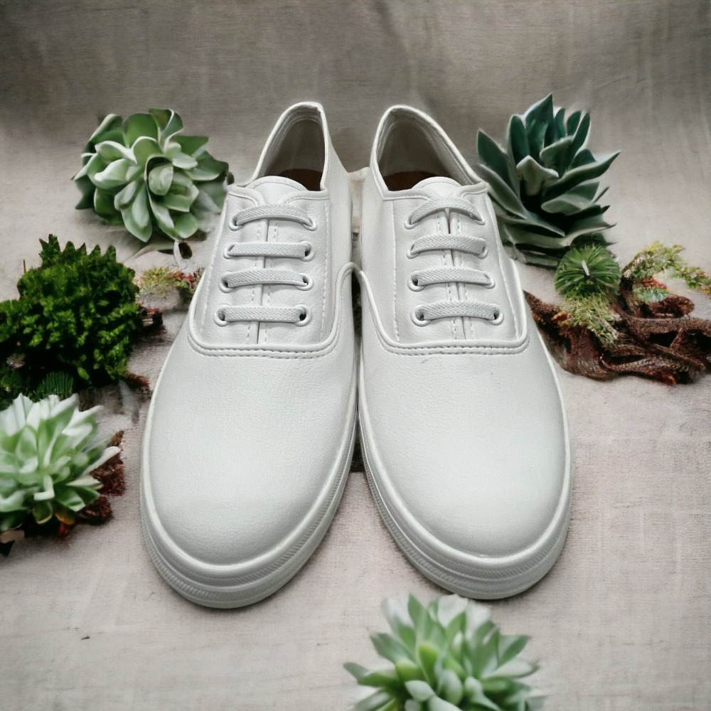 現貨  MIT 台灣製造 手工休閒鞋 小白鞋  懶人鞋 全白鞋 皮面白鞋 皮面布鞋 運動休閒鞋 方便鞋 套腳鞋-規格圖4