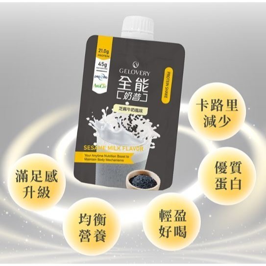 現貨🔥Gelovery 全能奶昔 45g/單包  蛋白質 巧克力 綜合維生素 維他命 代餐-規格圖1