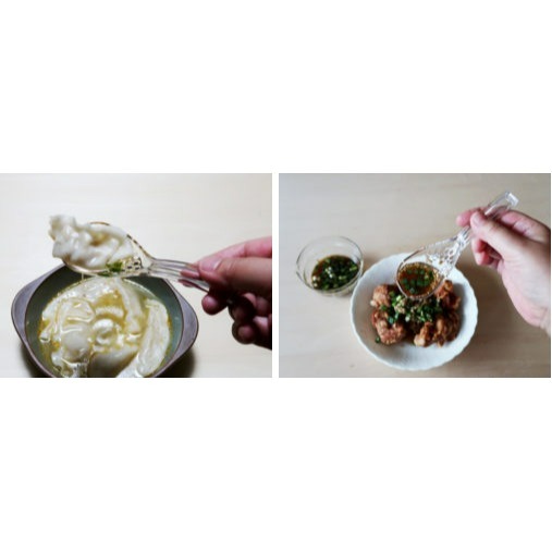 彤樂會💜【小久保】瀝水湯匙 透明 日本製 濾湯匙 調味湯匙 廚房工具 料理小物 濾汁湯匙 瀝汁匙 甜點匙 ✔️現貨-細節圖3