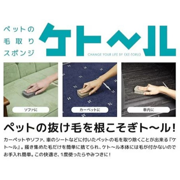 彤樂會💜【CB JAPAN】寵物除毛海綿2入組 除毛海綿 寵物毛清潔 地毯除毛 沙發除毛 清潔海綿 除毛磚-細節圖2
