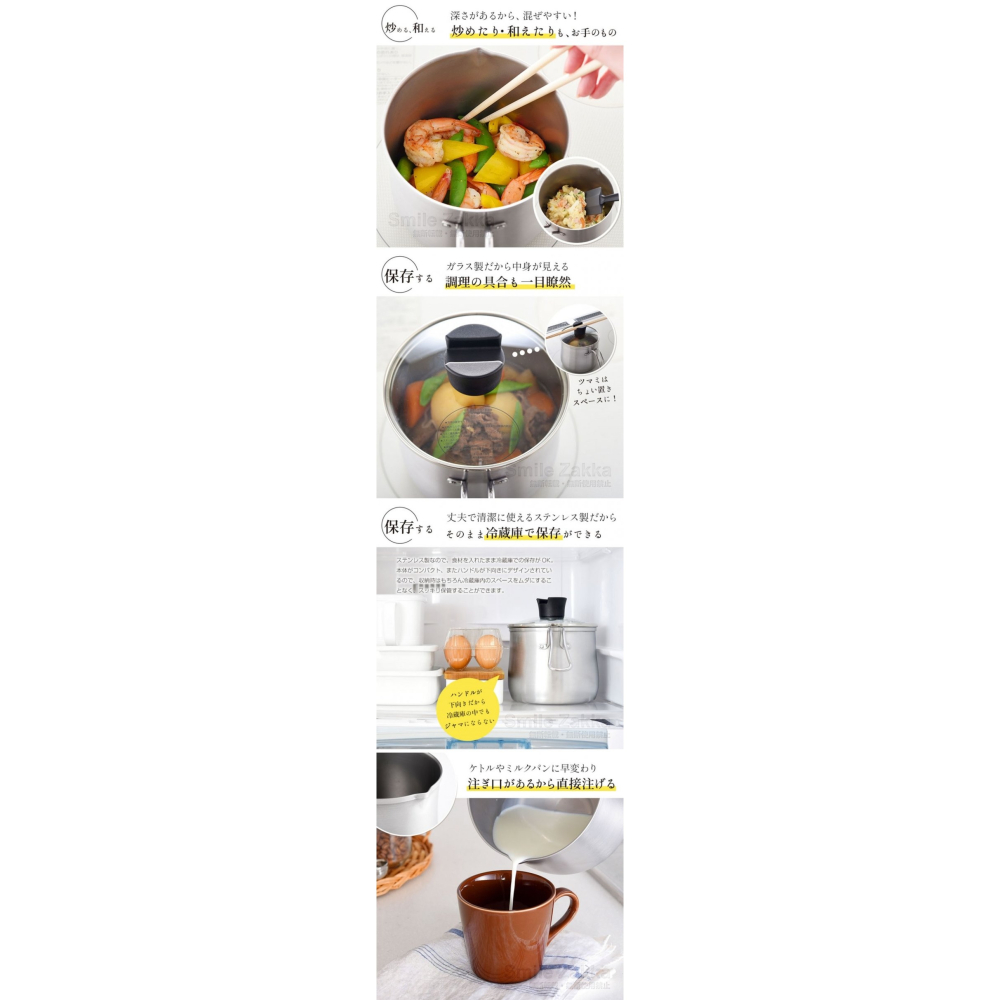 💜彤樂會💜【Arnest】燕三条9WAY不鏽鋼萬能鍋2.1L 逸品物創 萬用鍋 炸物鍋 蒸鍋 湯鍋 IH對應-細節圖3