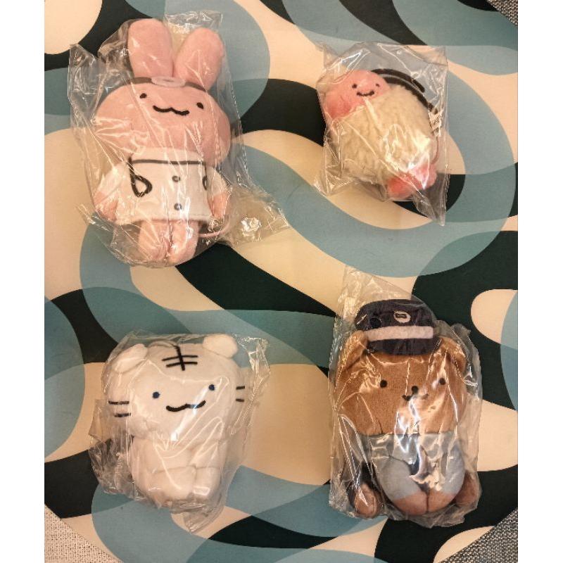 現貨不用等 日本 小白虎與黑虎蝦坐姿毛絨玩具 扭蛋 共四款-細節圖2